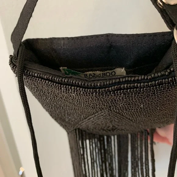 2 Bags for 1 price… Bamboo Trading Company Beaded Bags. Black & Beige. - Picture 3 of 16
